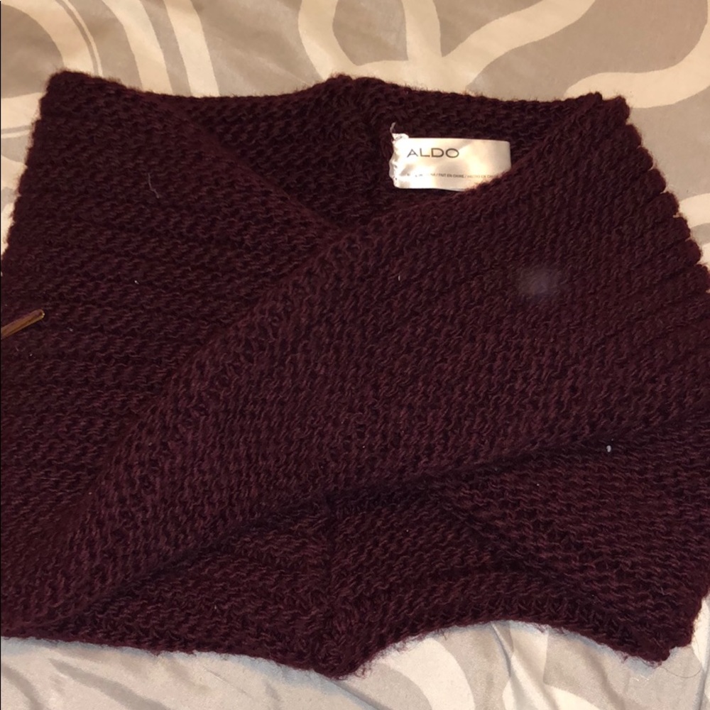 Burgundy cowl neck scarf